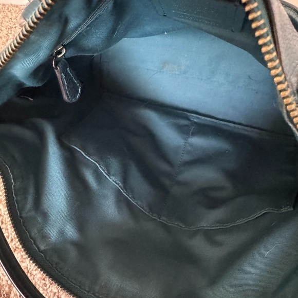 Coach Metallic Teal Pebble Leather 2 way Crossbody with Matching Wallet - Picture 6 of 14